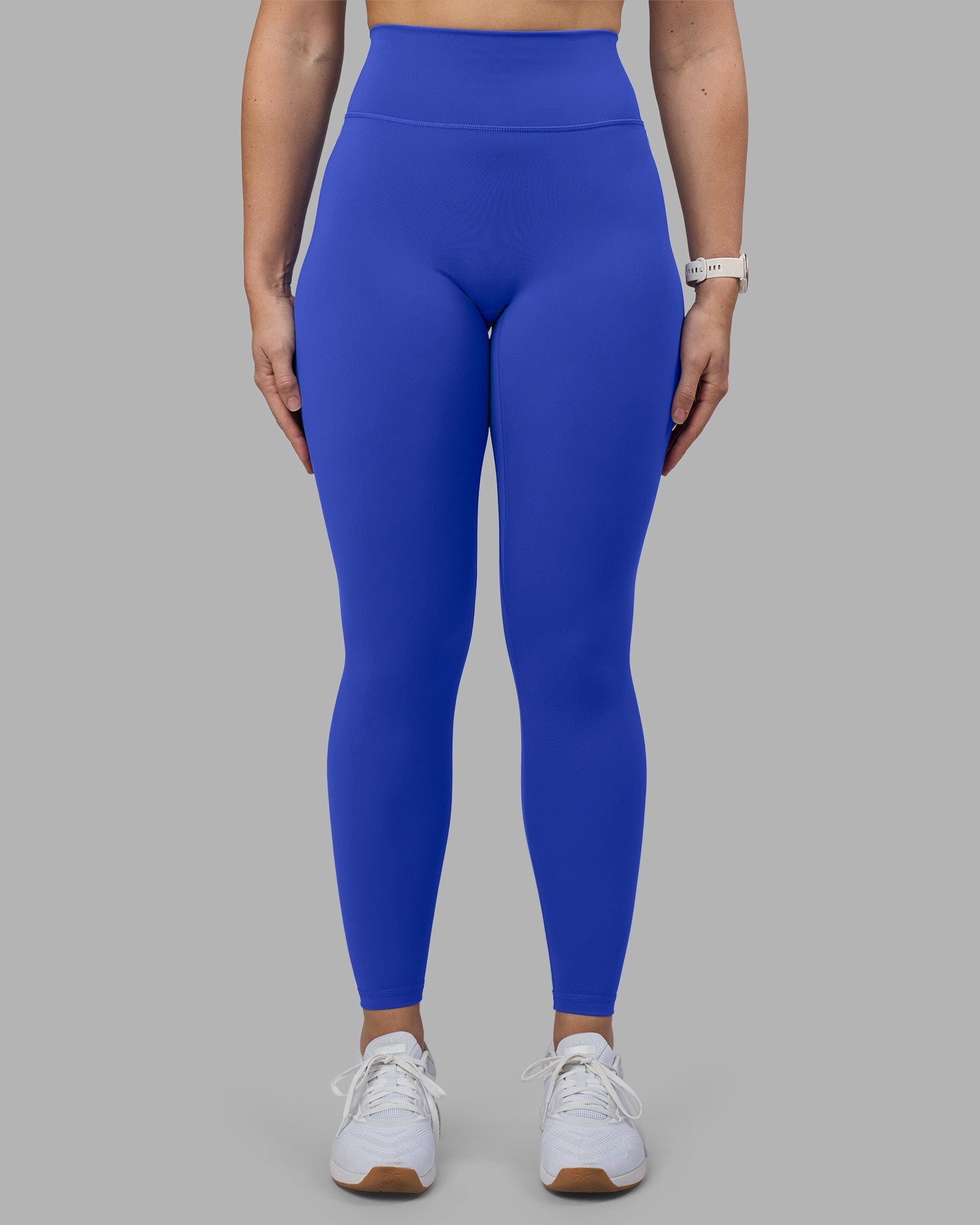 Woman wearing Fusion Ultra High-Rise Full Length Legging - Power Cobalt | Model:Amy | Size:M
