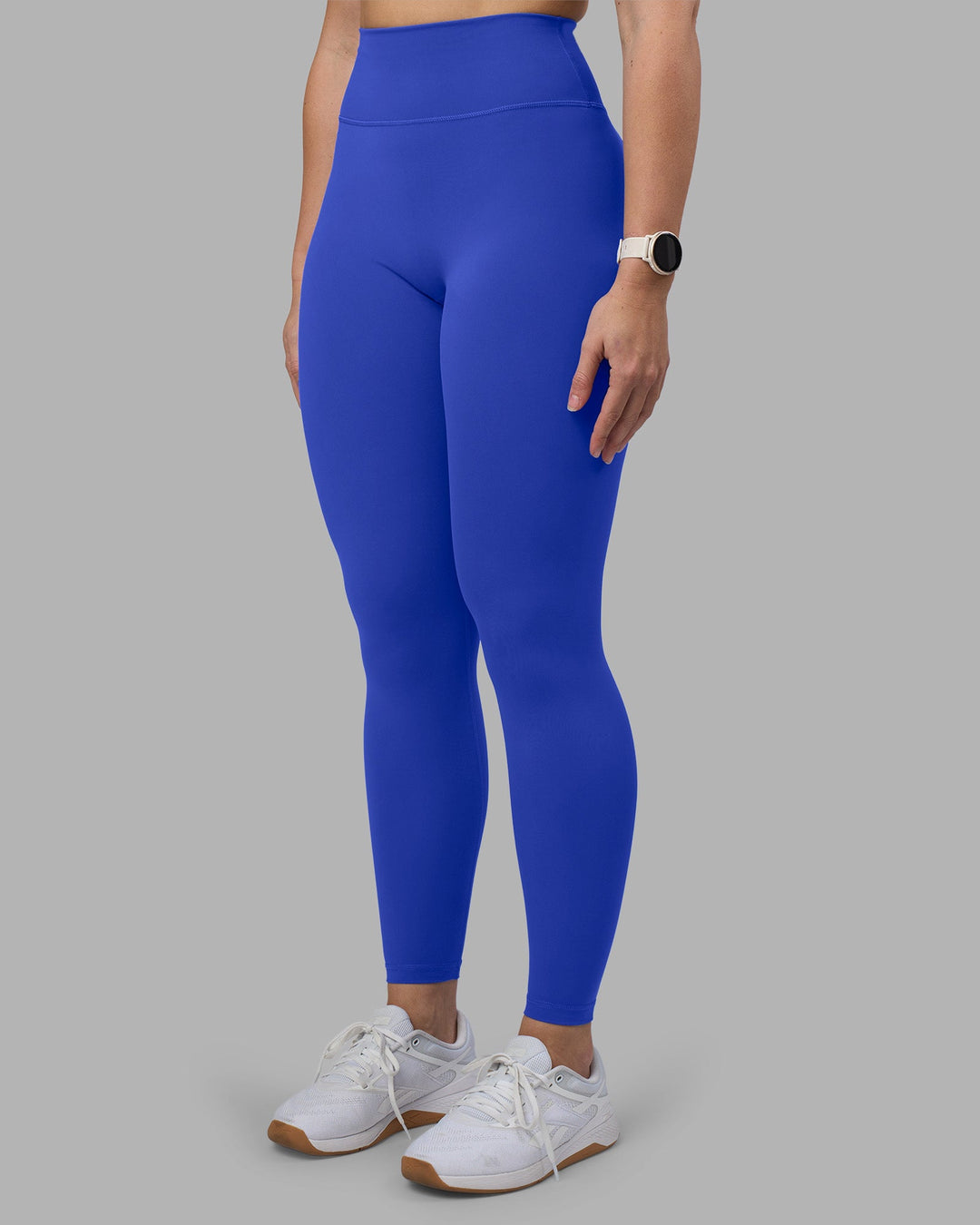 Woman wearing Fusion Ultra High-Rise Full Length Legging - Power Cobalt | Model:Amy | Size:M