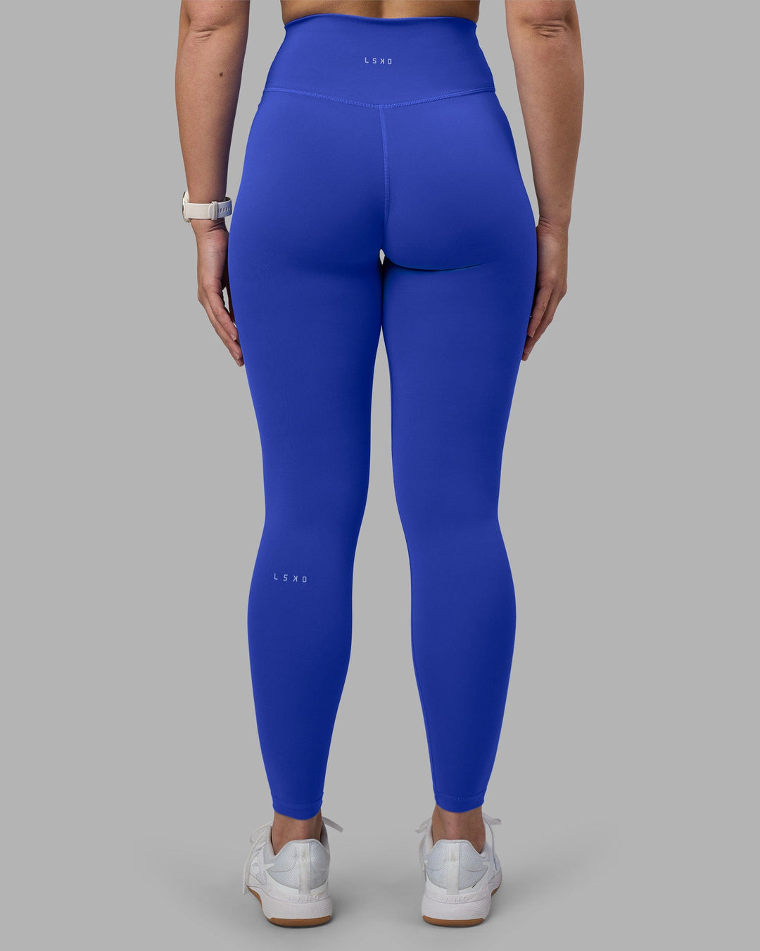 Woman wearing Fusion Ultra High-Rise Full Length Legging - Power Cobalt | Model:Amy | Size:M