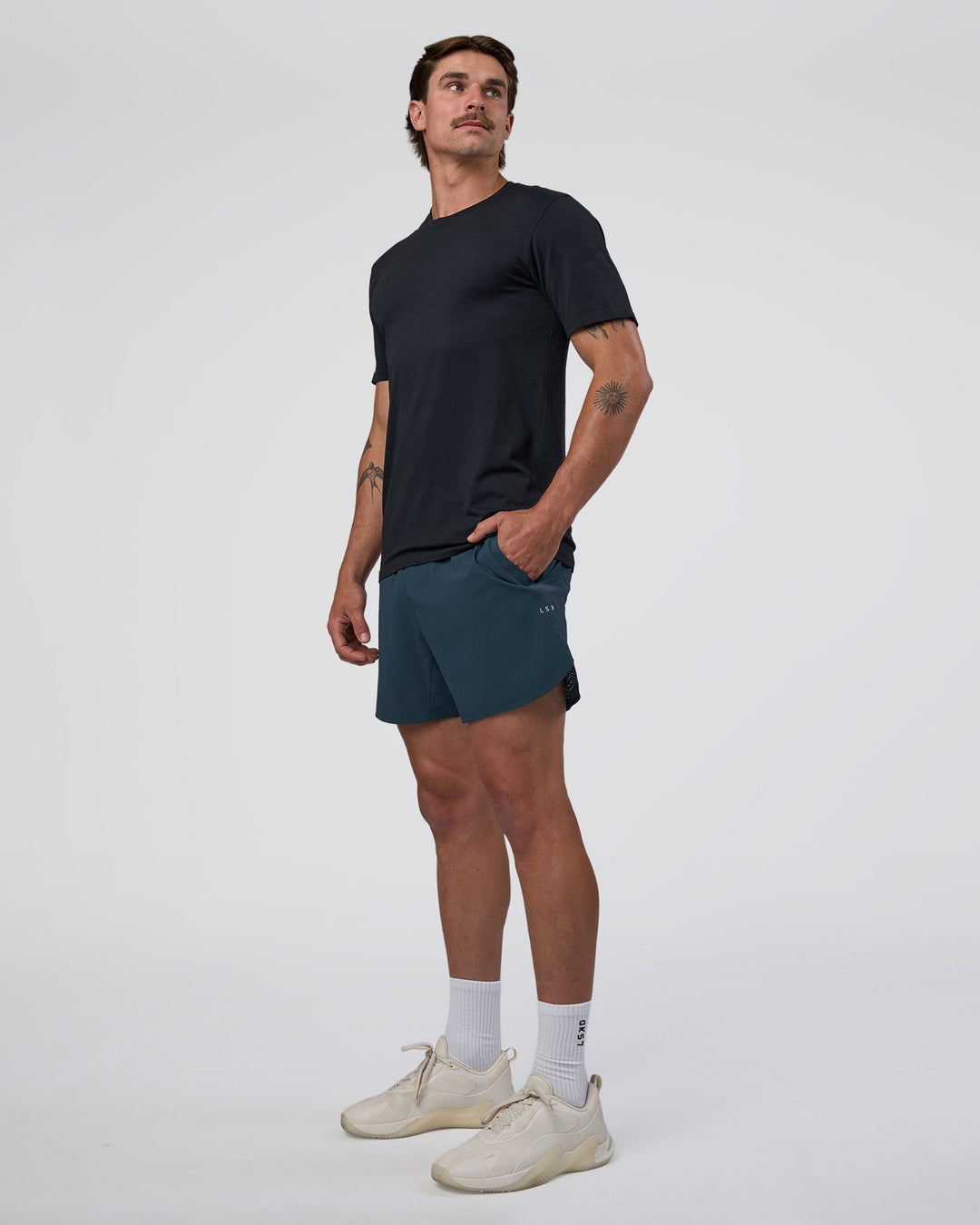 Man wearing Lift 6" Short - Night Sea | Model:Konnor | Size:M