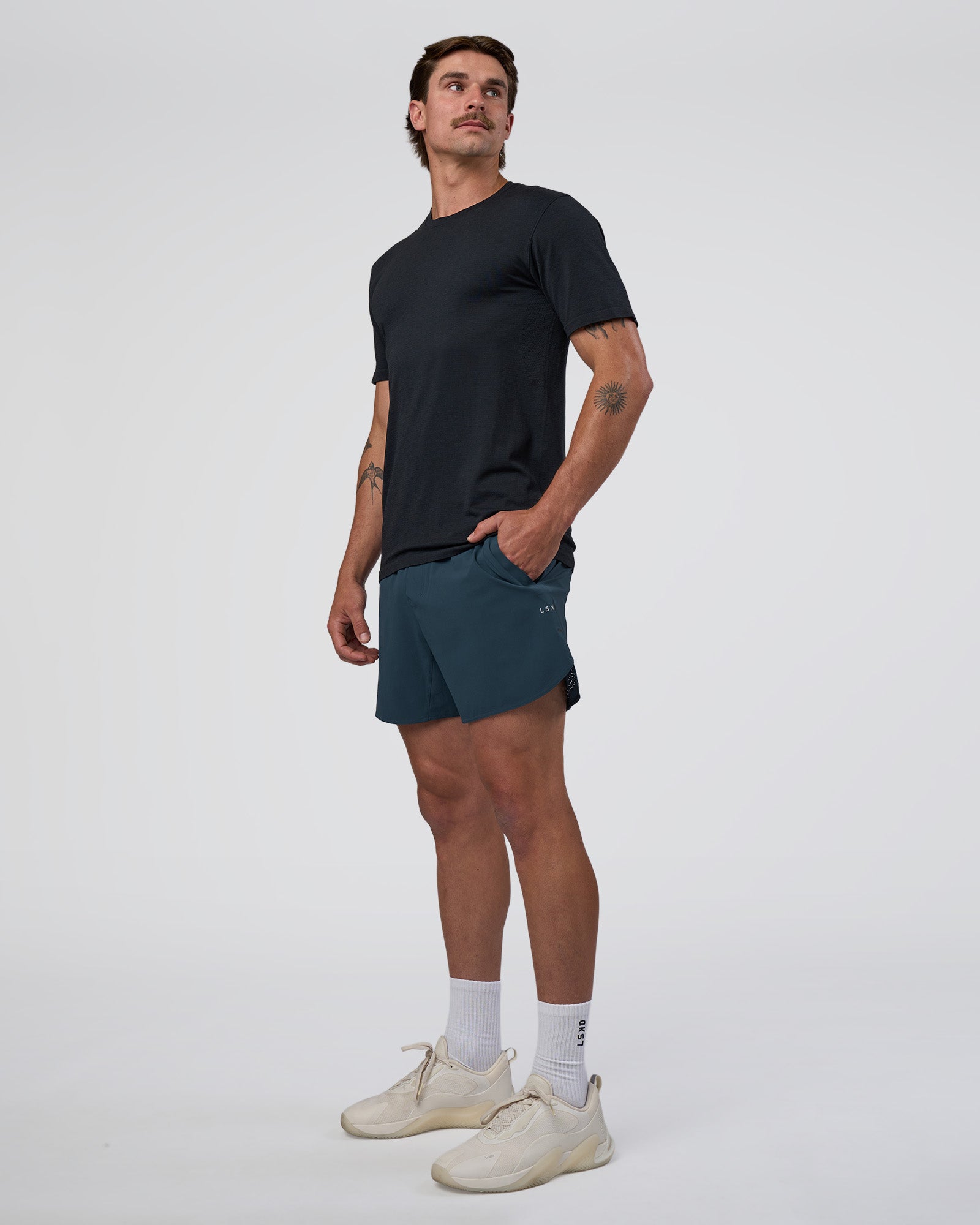 Man wearing Lift 6" Short - Night Sea | Model:Konnor | Size:M