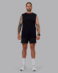 Man wearing Lift Lined 6" Short in Black-Reflective | Size:M