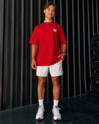 Man wearing Love the Journey FLXCotton Oversized Tee - Flame-Candy Pink | Model:George | Size:M