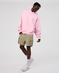Man wearing Love The Journey Unisex Oversized Hoodie - Marshmallow-White | Model:Okello | Size:M