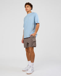 Man wearing Love The Process FLXCotton Oversize Tee - Open Air-Off White | Model:Leandro | Size:M | Thumbnail Index: 5
