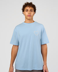 Man wearing Love The Process FLXCotton Oversize Tee - Open Air-Off White | Model:Leandro | Size:M | Thumbnail Index: 2