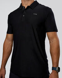 Man wearing Drive Polo - Black | Model:Jaiden | Size:M
