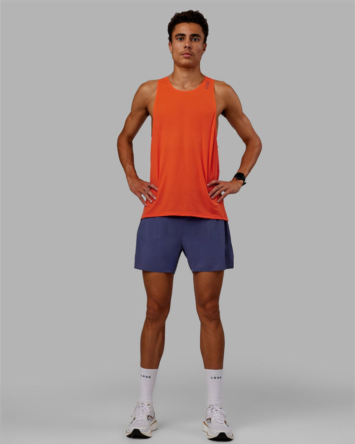 Man wearing Race Day Tank - Ultra Orange-Future Dusk
