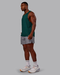 Man wearing Pace Lined Performance Short  5" in Storm Front | Size:M