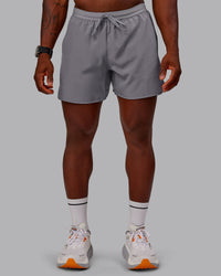 Man wearing Pace Lined Performance Short  5" in Storm Front | Size:M