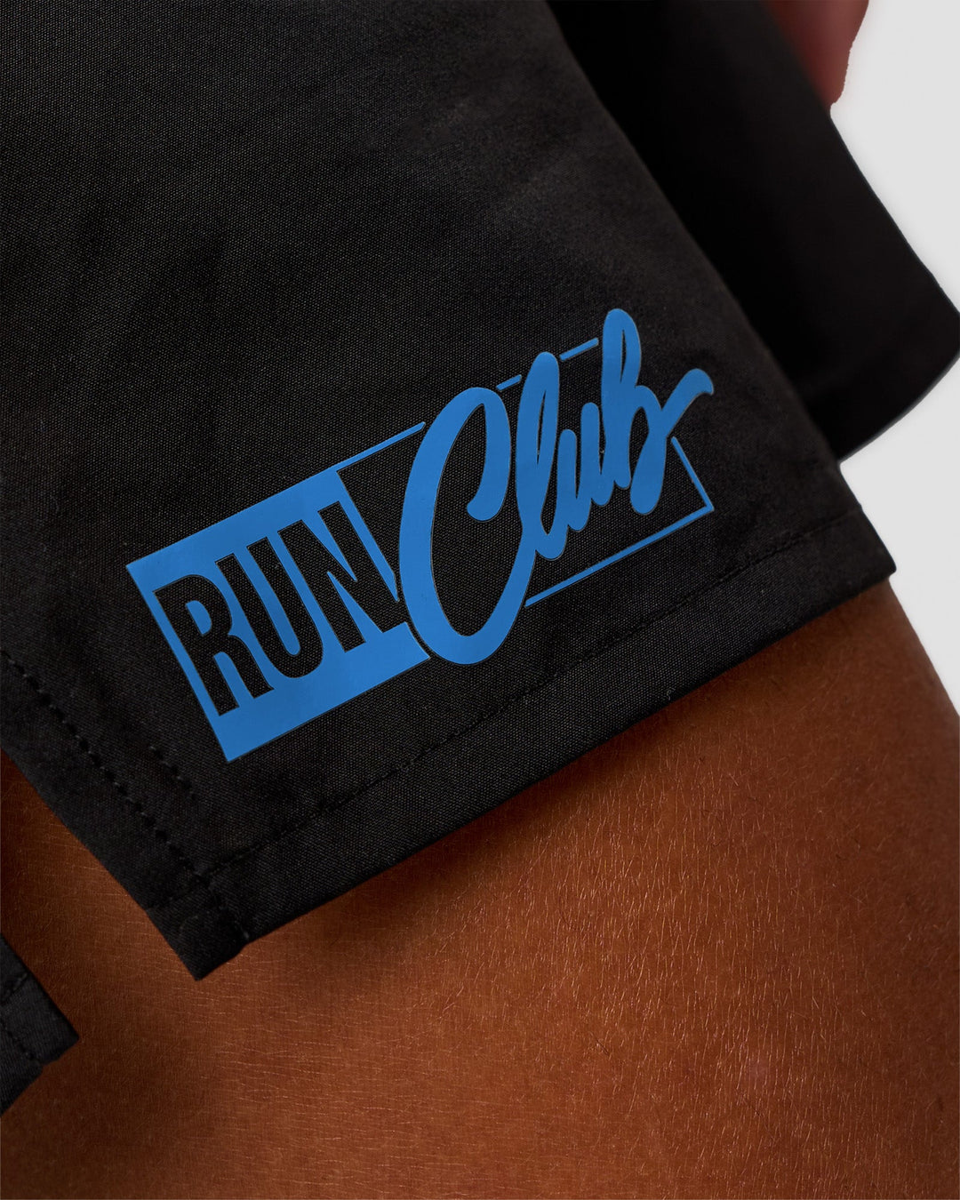 Man wearing Pace 5" Lined Running Short - Black-Palace Blue | Model:Malebo | Size:M
