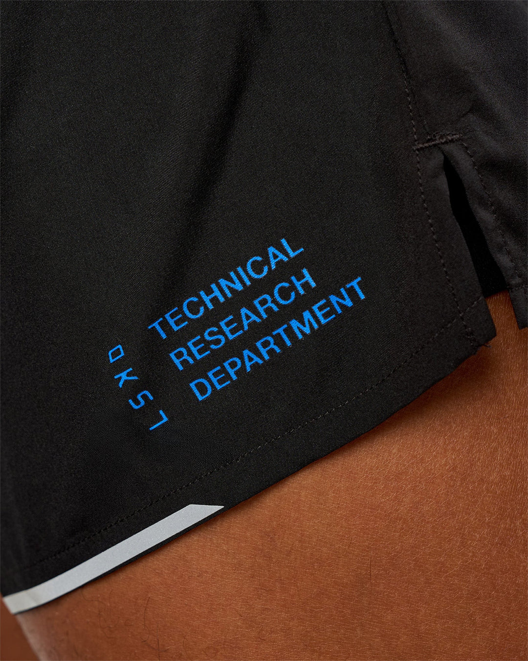 Man wearing Pace 5" Lined Running Short - Black-Lime Glo Indigo | Model:Malebo | Size:M