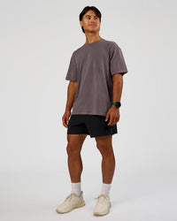 Man wearing Power Oversized Tee - Duskstone Washed | Model:George | Size:M