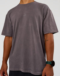 Man wearing Power Oversized Tee - Duskstone Washed | Model:George | Size:M