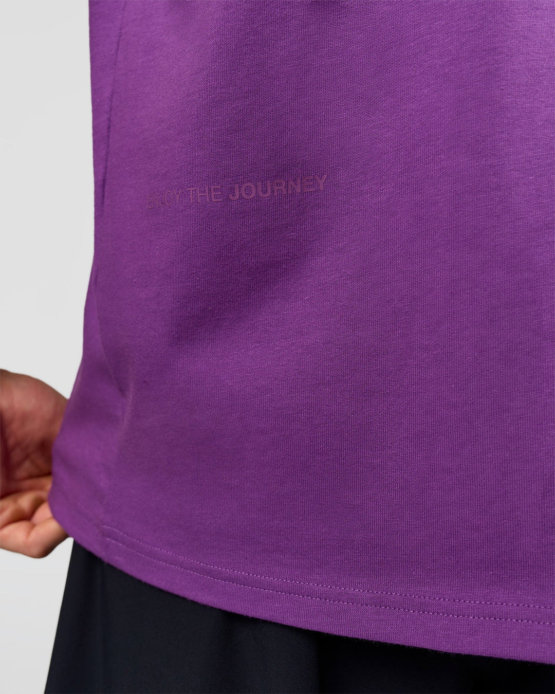 Man wearing Pride Sticker Boxy Tee - Fresh Purple | Model:Albert | Size:M