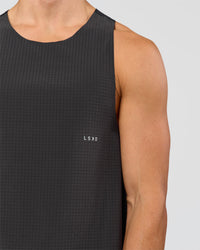 Man wearing Run Club Elevate Pace Running Tank - Onyx-Black | Model:Albert | Size:M