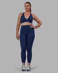 Woman wearing Stamina Sports Bra (D/DD/E) - Future Navy | Model:Tegan | Size:M