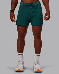 Man wearing UltraAir 5" Lined Performance Short in Dark Moss | Size:M