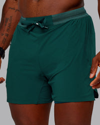 Man wearing UltraAir 5" Lined Performance Short in Dark Moss | Size:M