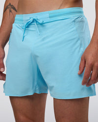 Man wearing UltraAir 5" Lined Performance Short - Baltic Sea | Model:Konnor | Size:M