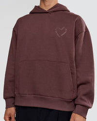 Man wearing Unisex Love The Process Oversize Hoodie - Cocoa Powder-Hot Chocolate | Model:Albert | Size:M