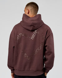 Man wearing Unisex Love The Process Oversize Hoodie - Cocoa Powder-Hot Chocolate | Model:Albert | Size:M