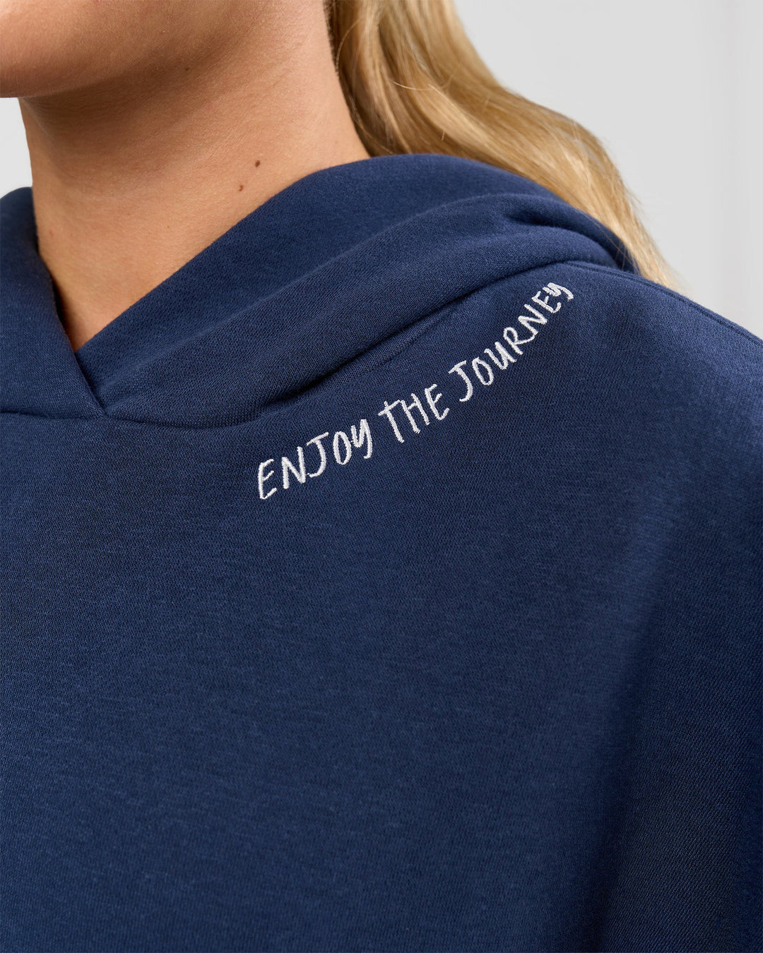 Woman wearing Zola Oversized Hoodie - Future Navy | Model:Grace | Size:M