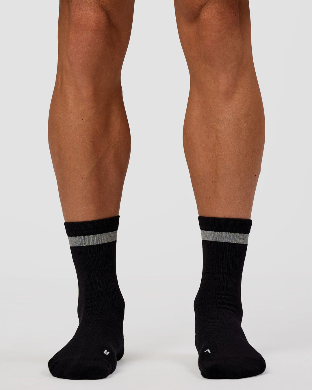 Man wearing Run Club Fast Performance Socks 2.0 - Black-Reflective - view 6
