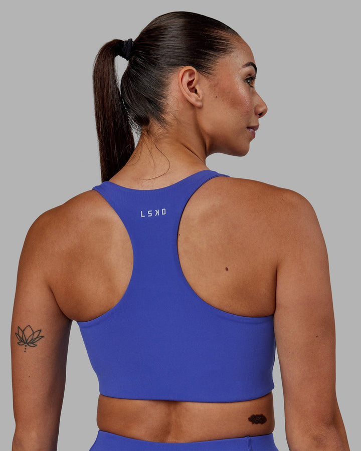 Woman wearing Ace Long Line Bra - Power Cobalt
