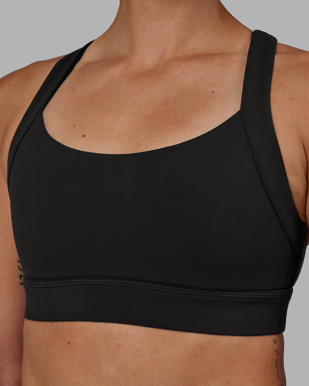 Woman wearing Advance Sports Bra - Pirate Black