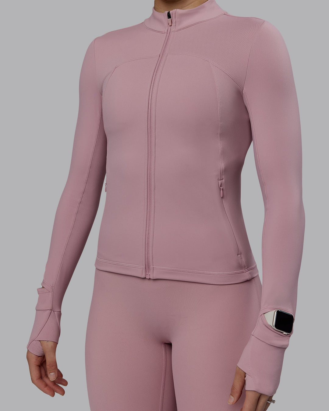 Woman wearing Aspire Jacket - Cosmetic Pink