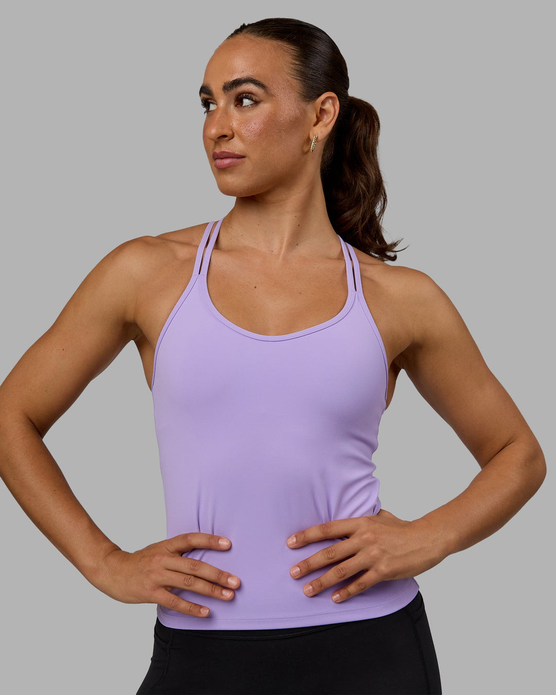 Woman wearing Balance Active Shelf Bra Tank - Pale Lilac