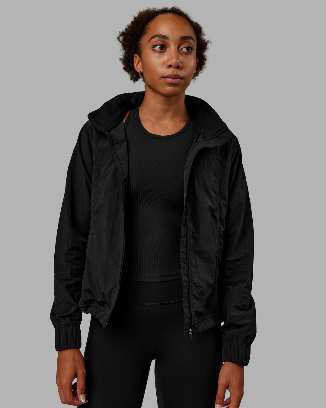 Woman wearing Barely There Jacket - Black