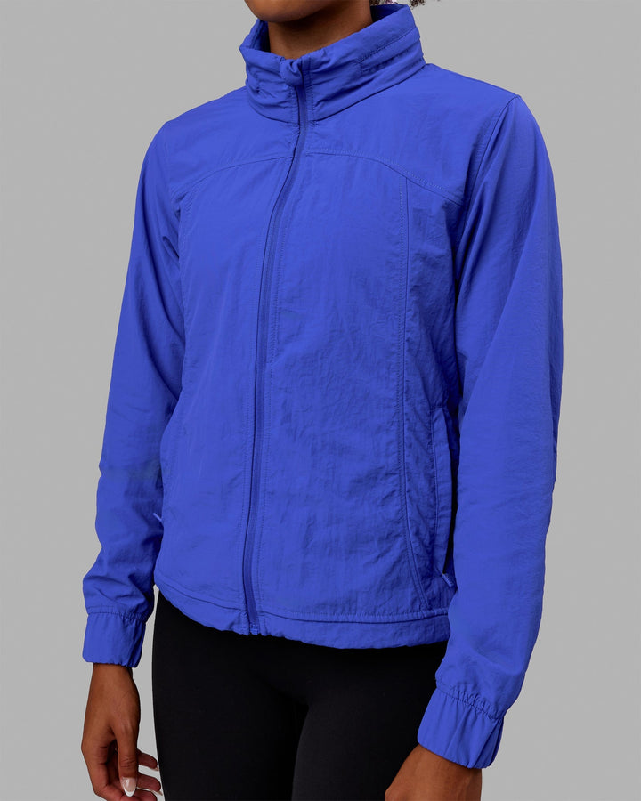 Woman wearing Barely There Jacket - Power Cobalt