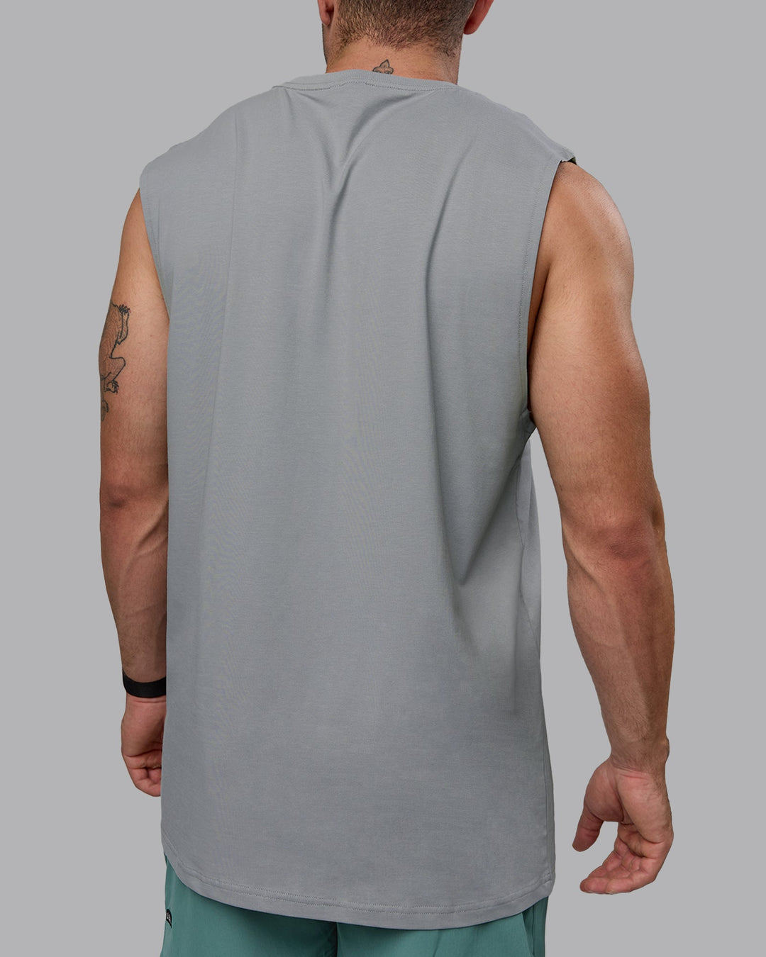 Man wearing Base FLXCotton Tank - Circular Grey