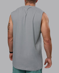 Man wearing Base FLXCotton Tank - Circular Grey