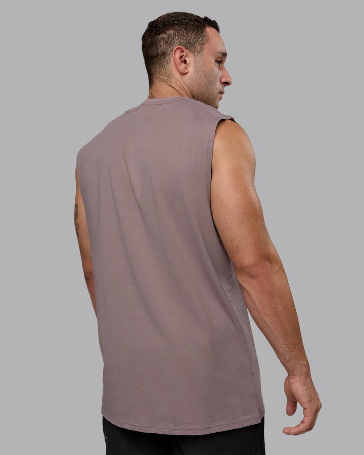 Man wearing Base FLXCotton Tank - Greyish Purple
