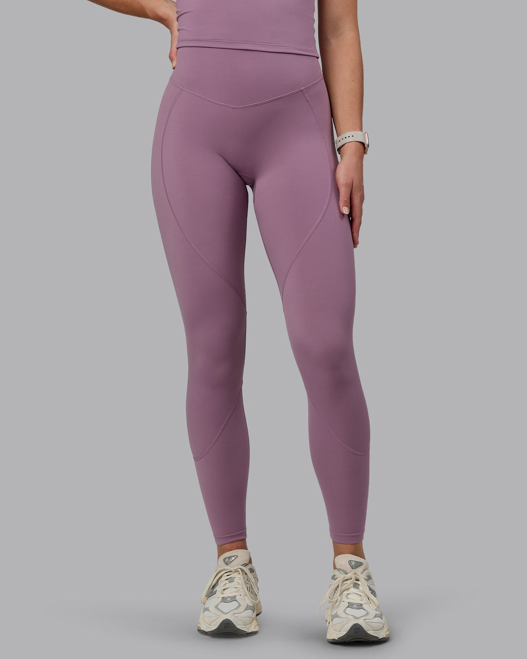 Woman wearing Blaze Full Length Leggings - Grape