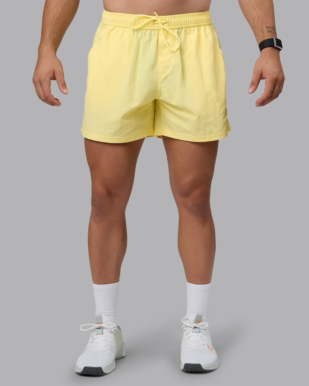 Man wearing Classic 5&quot; Shorts - Lemon