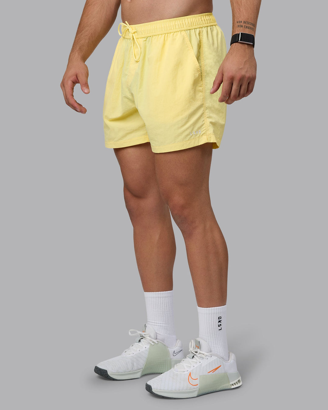 Man wearing Classic 5&quot; Shorts - Lemon