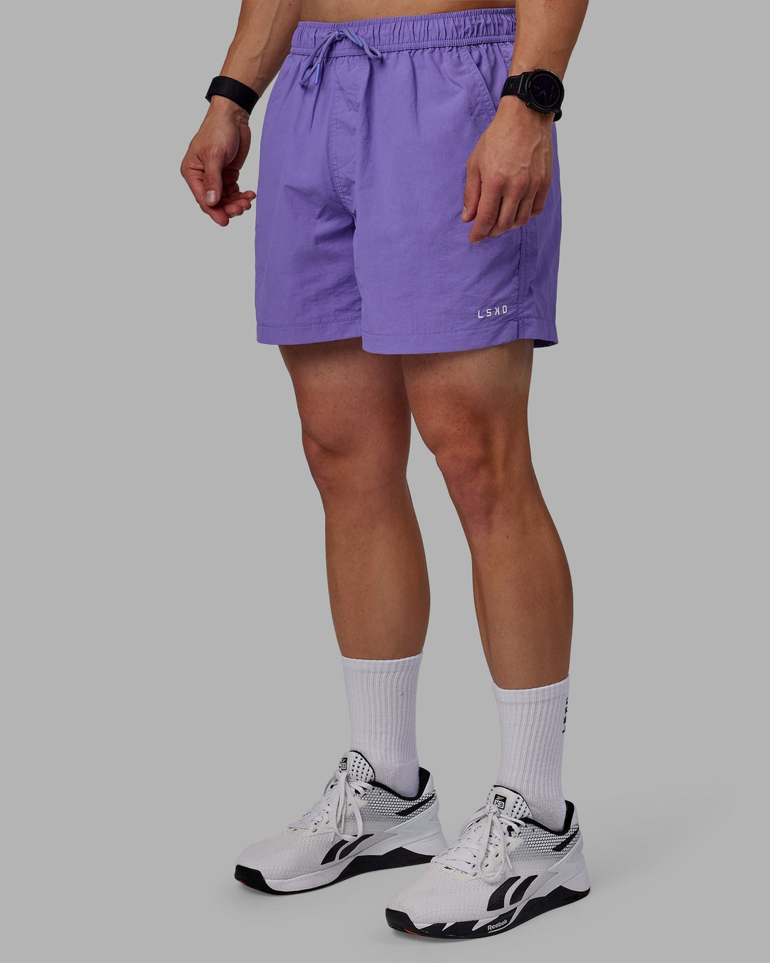 Man wearing Classic 5&quot; Shorts - Dahlia Purple