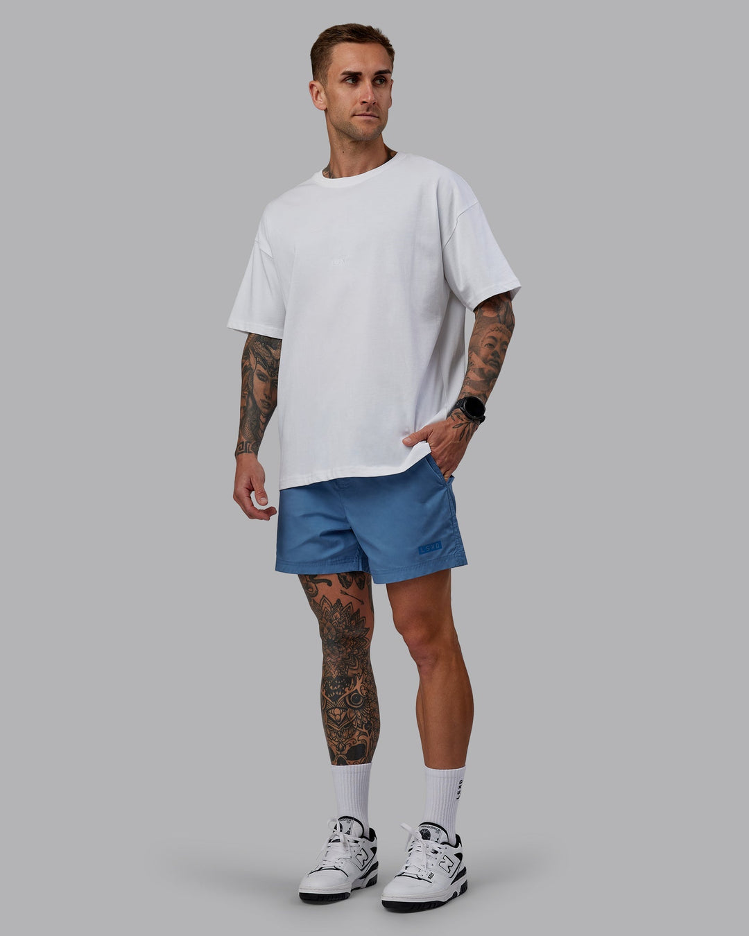 Man wearing Daily 5&quot; Shorts - Elemental Blue