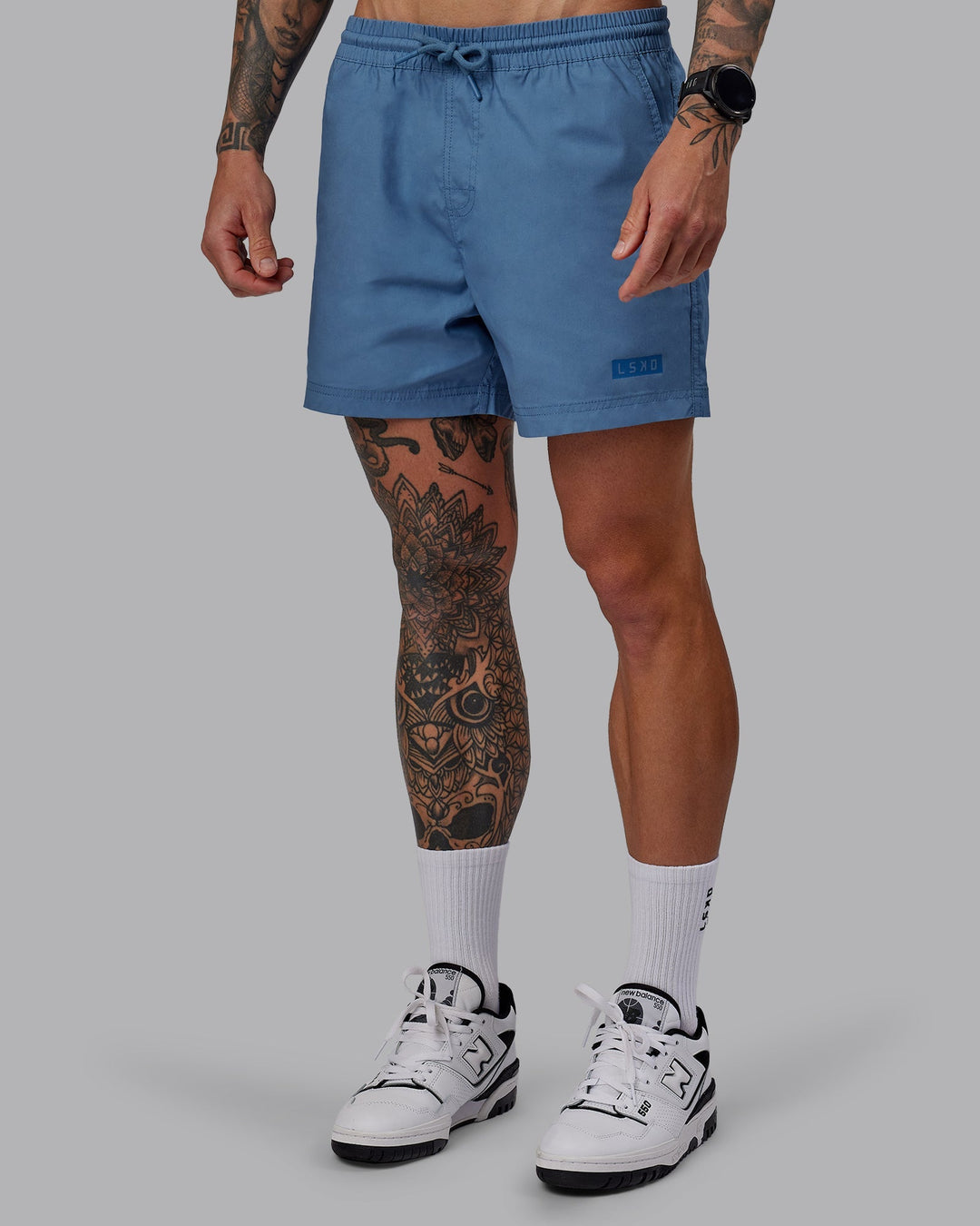 Man wearing Daily 5&quot; Shorts - Elemental Blue