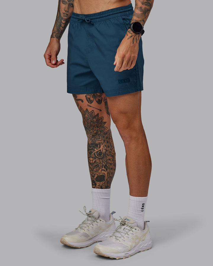 Man wearing Daily 5&quot; Shorts - Indigo
