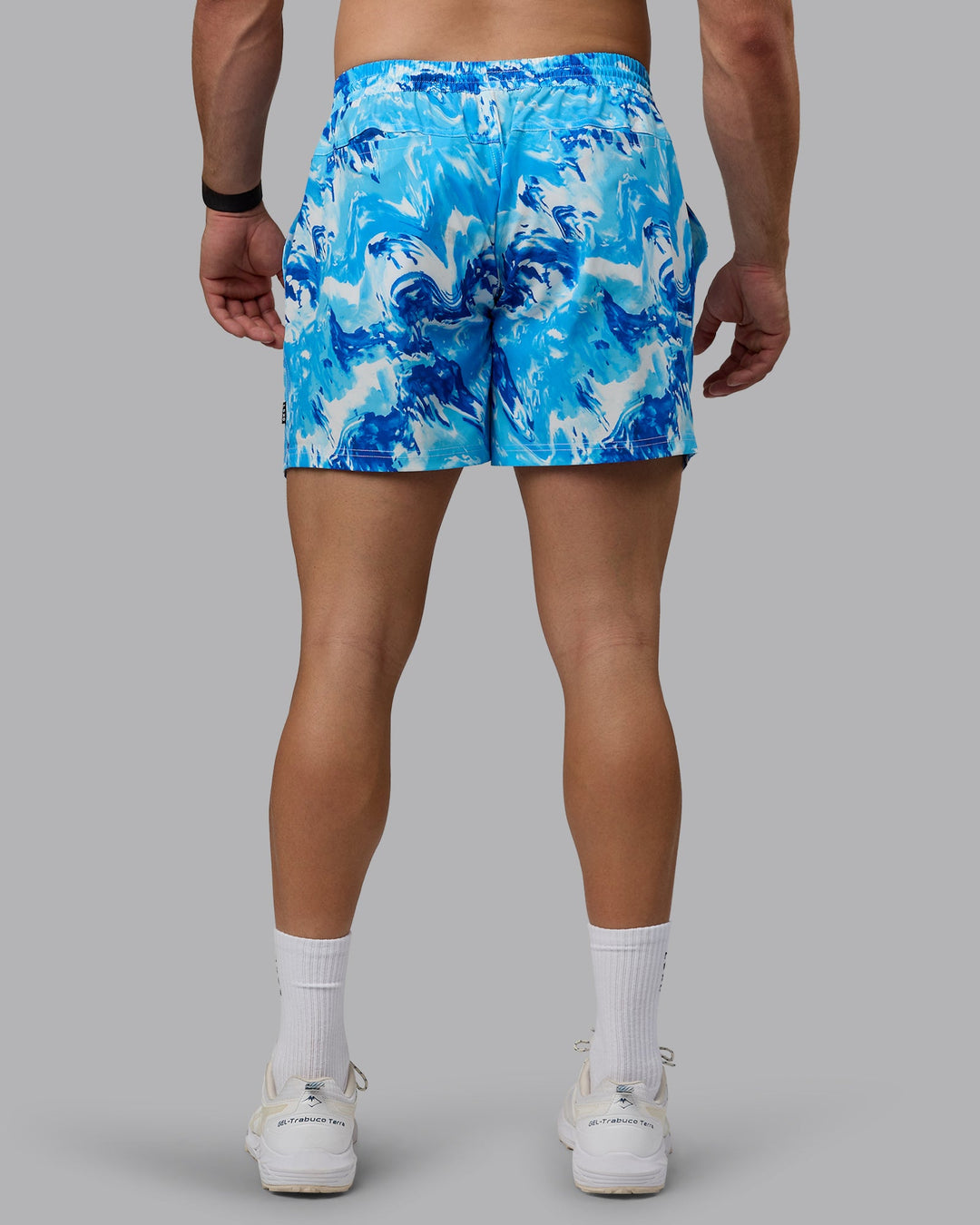 Man wearing Daily 5&quot; Swim Shorts - React Blue-Cockatoo