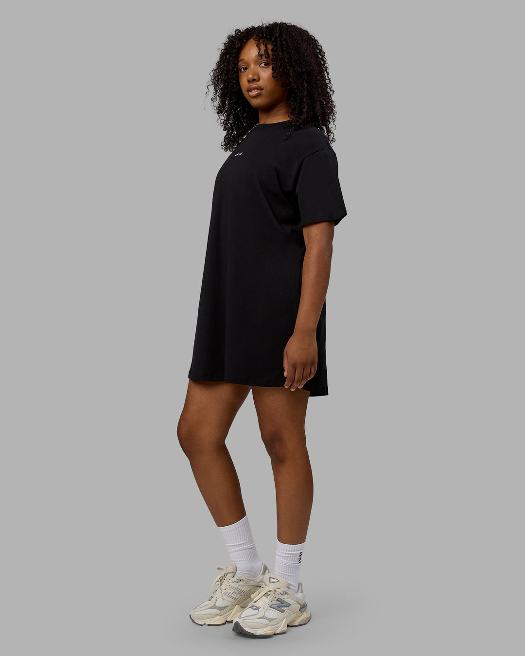 Woman wearing Daily FLXCotton Oversized Dress - Black