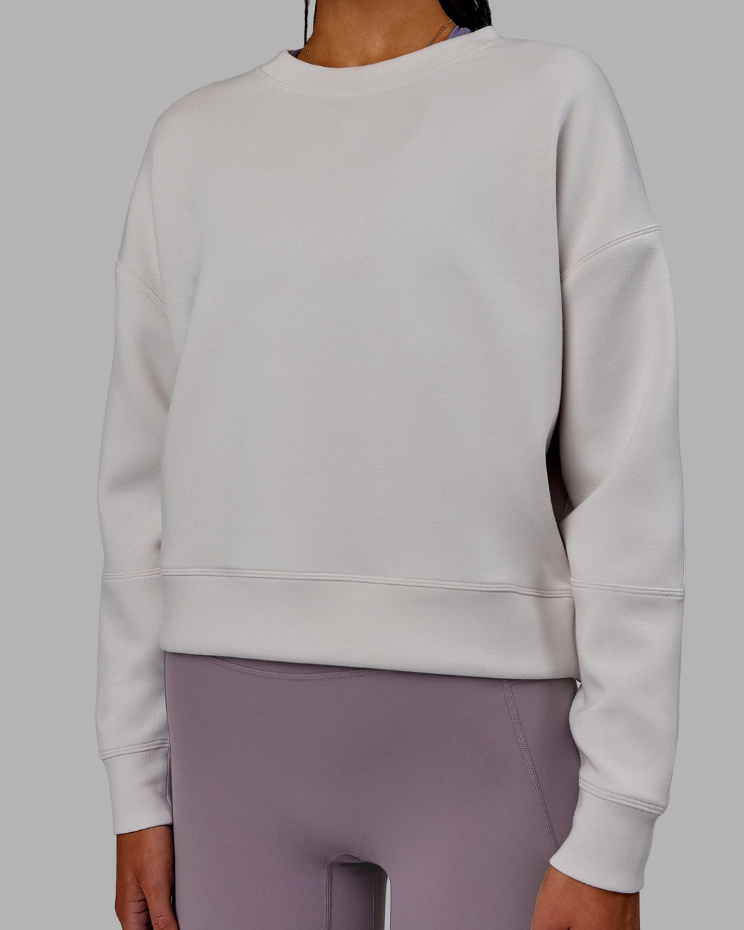 Woman wearing Elevate SoftTouch Crew Neck Sweater - Clay-Clay