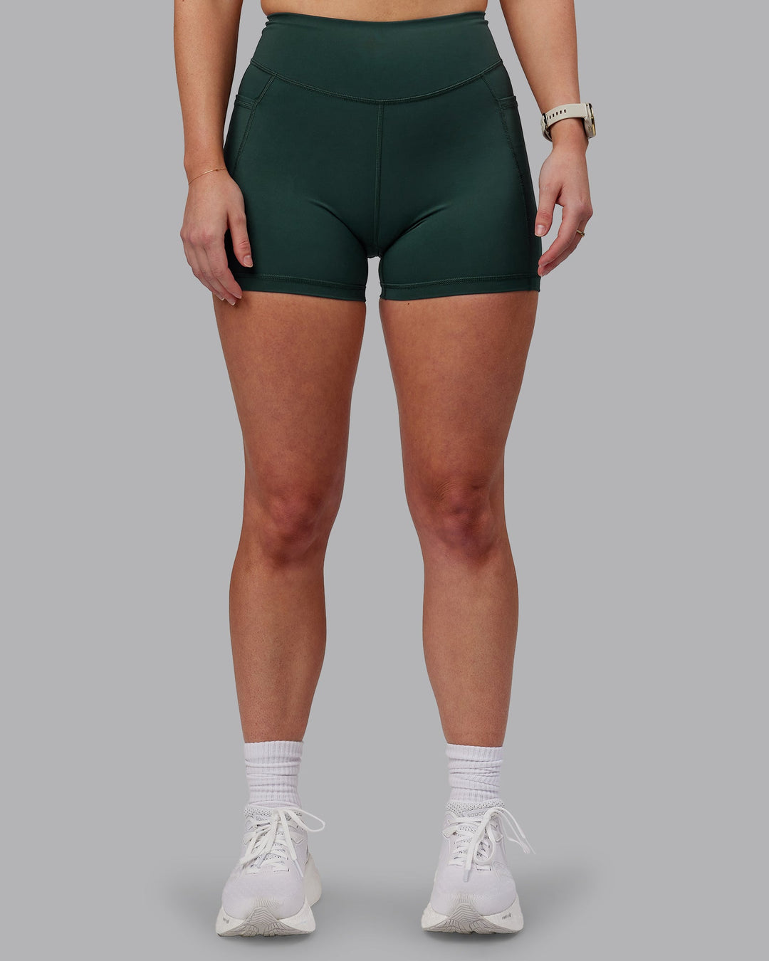 Woman wearing Elite X-Shorts - Vital Green