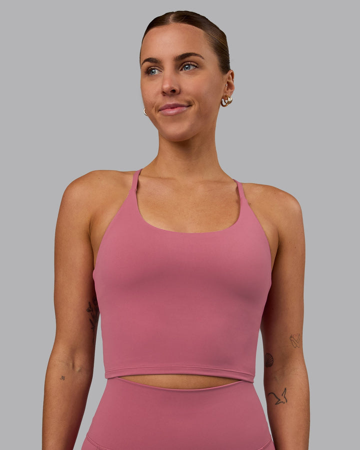 Woman wearing Elixir Active Tank - Mauve Haze
