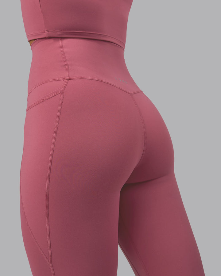 Woman wearing Elixir Full Length Leggings With Pockets - Mauve Haze
